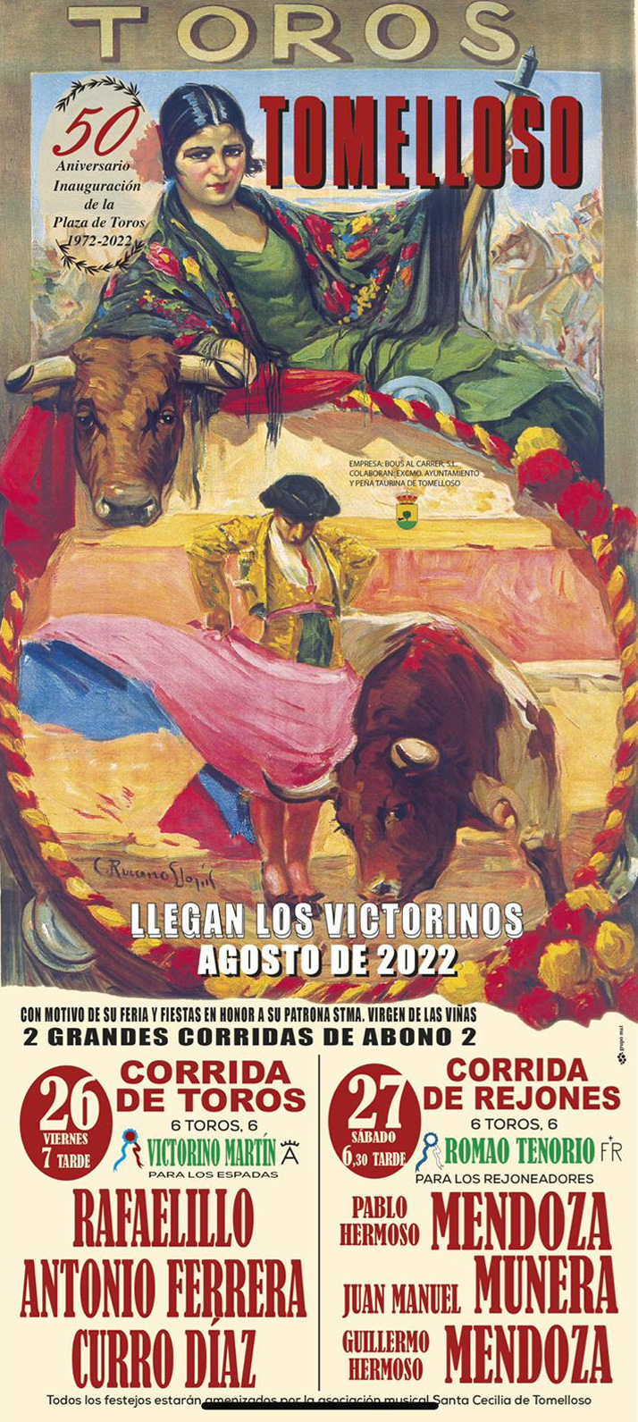 Corrida de Toros y Corrida de Rejones Feria Tomelloso 2022
