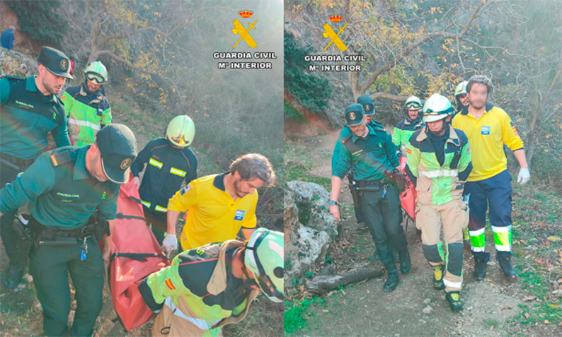 Rescatada una persona que sufrió una caída mientras paseaba por una conocida ruta de Bogarra