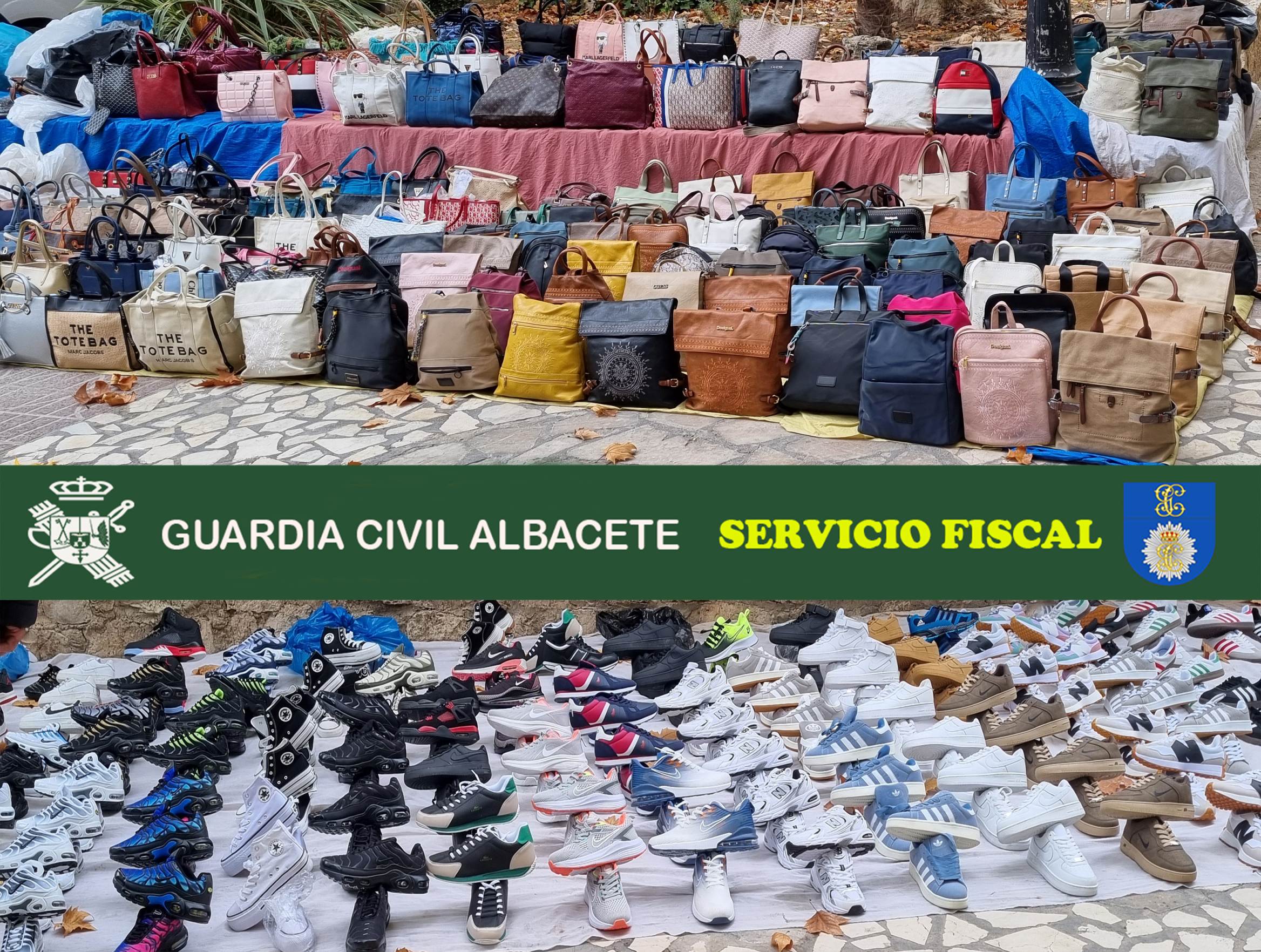 La Guardia Civil de Albacete investiga a cuatro personas por la venta de complementos y prendas de ropa falsificadas