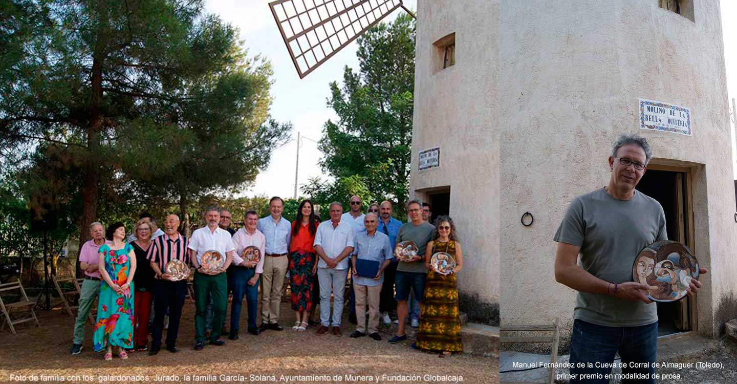 Manuel Fernández de la Cueva ganador del primer premio del concurso literario Molino de la Bella Quiteria de Munera con su obra Nunca quedará tu silla vacía