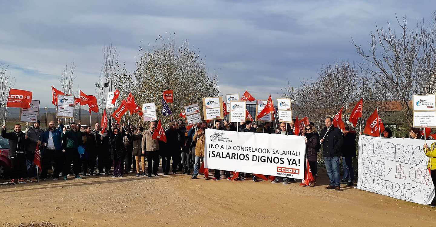 Las trabajadoras y los trabajadores de Fundación Diagrama se echan a la calle para exigir a su empresa la subida salarial establecida en el convenio colectivo