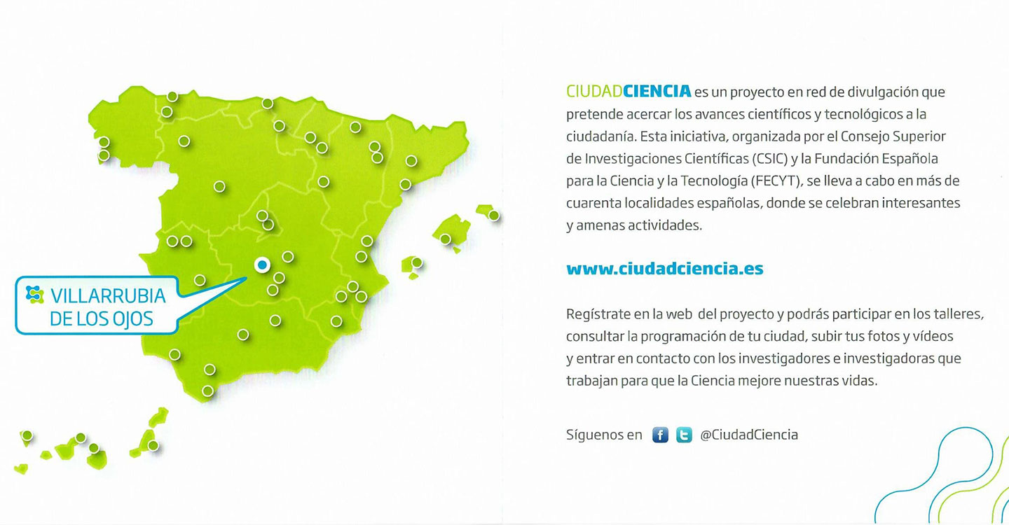 CSIC y FECYT llevarán la ciencia a Villarrubia de los Ojos el próximo martes 26 de febrero