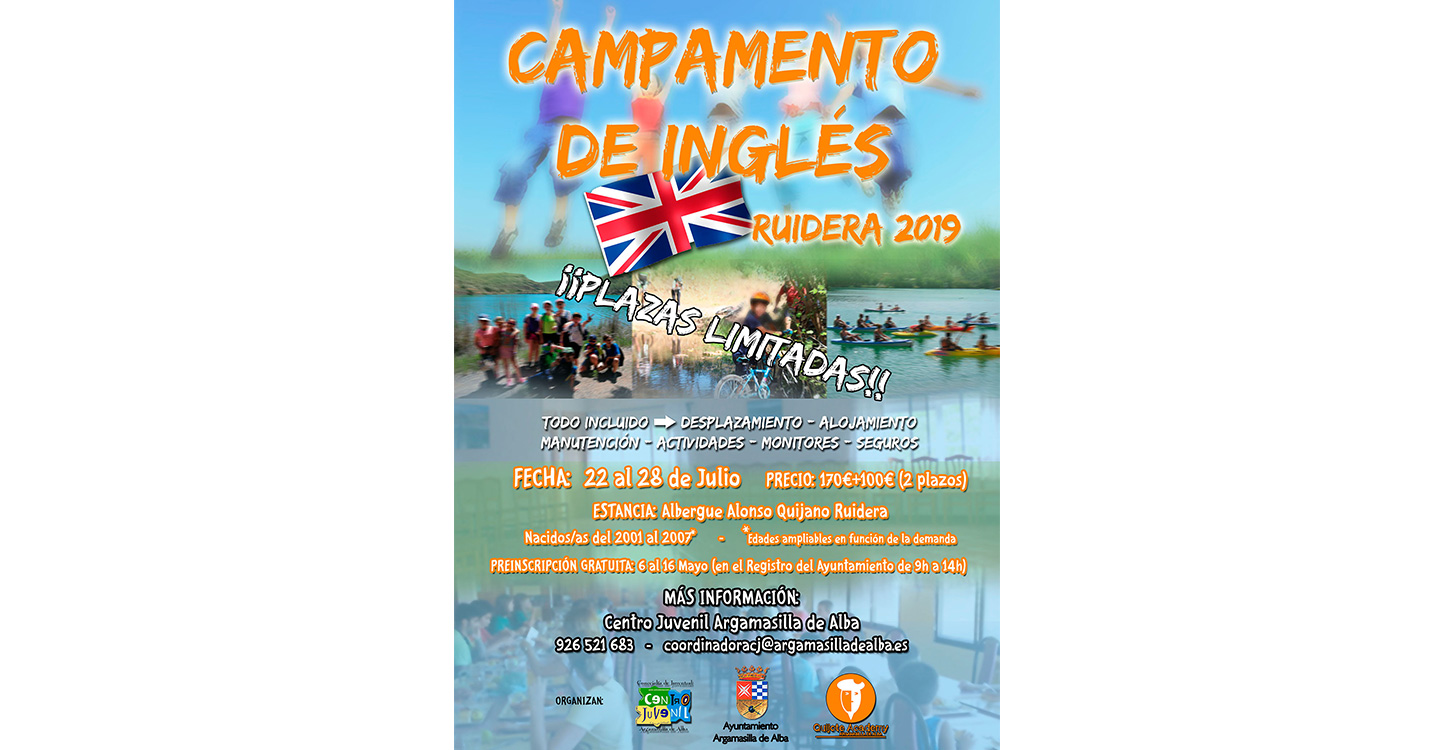 Campamento Juvenil de Inglés con el Ayuntamiento de Argamasilla de Alba y Quijote Academy