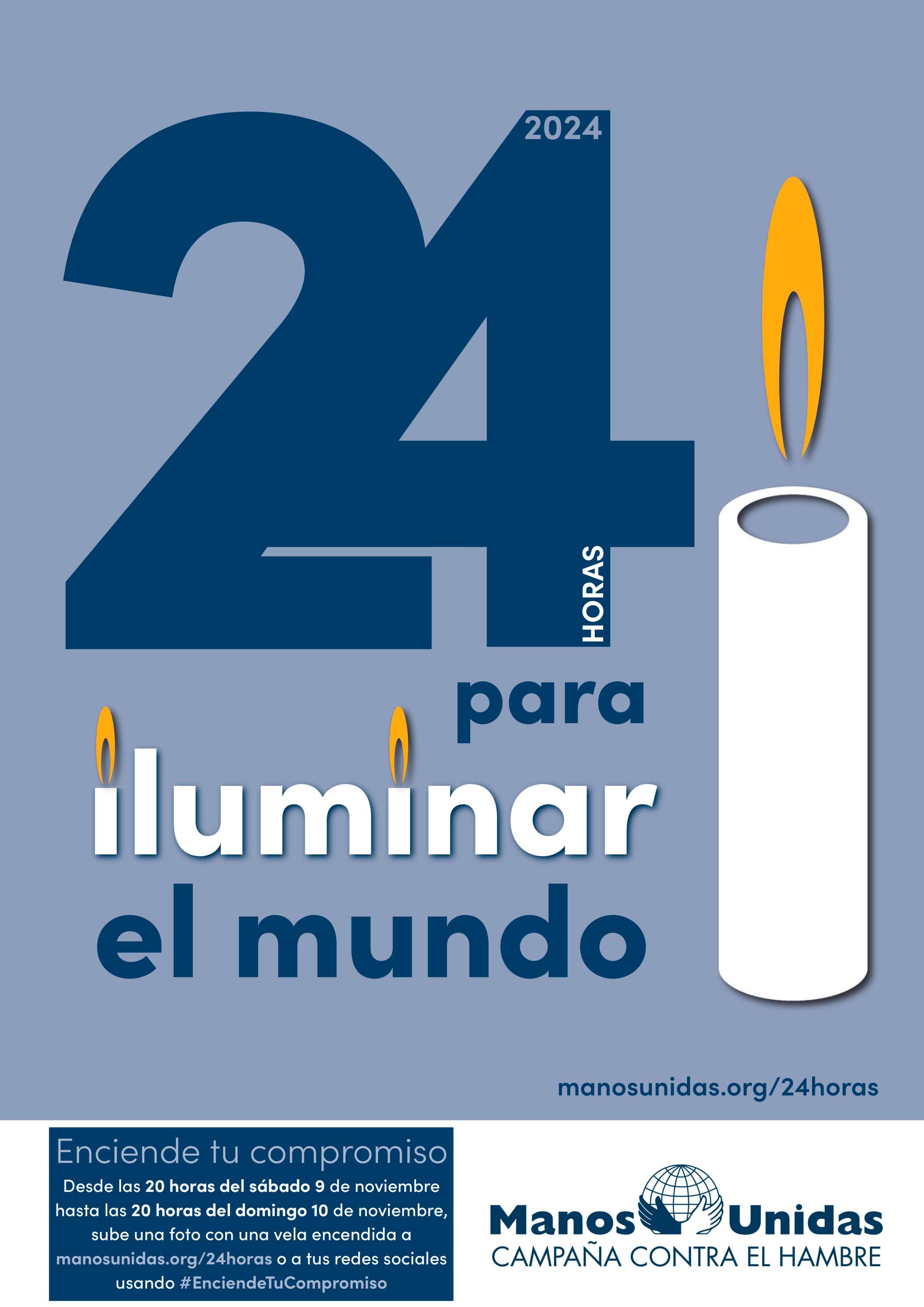 Manos Unidas convoca la XII Edición de las «24 Horas», donde las luces de miles de velas se iluminarán por un mundo mejor