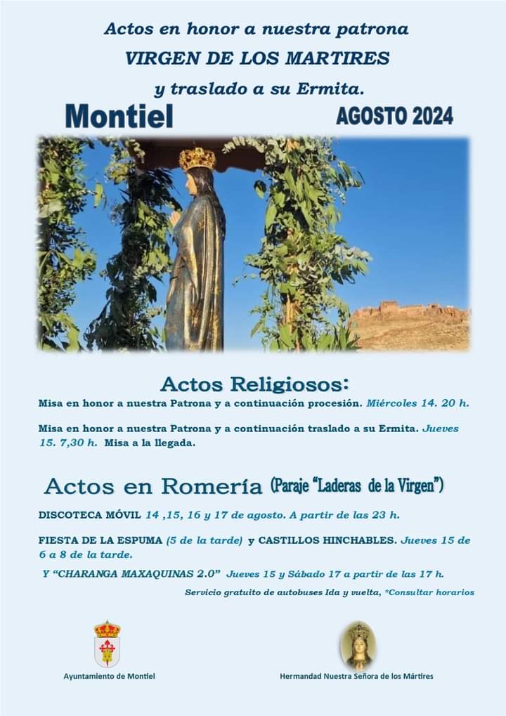 Montiel celebra diversos actos en honor a su patrona, la Virgen de los Mártires