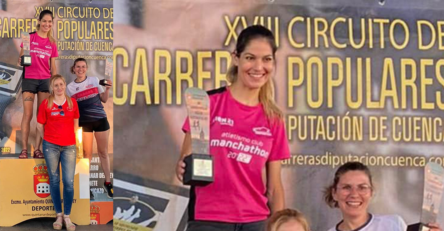 Rocío Navarro del A.C. Manchathon subió al podium en la Carrera Popular de Quintanar del Rey