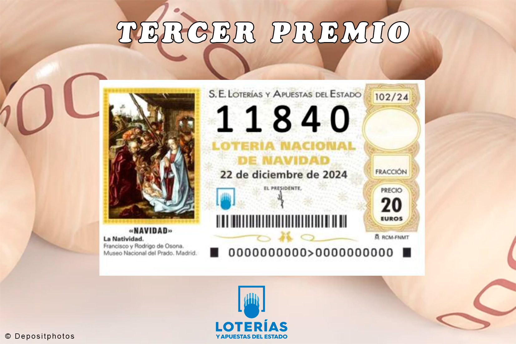 11840, el Tercer Premio de la Lotería de Navidad