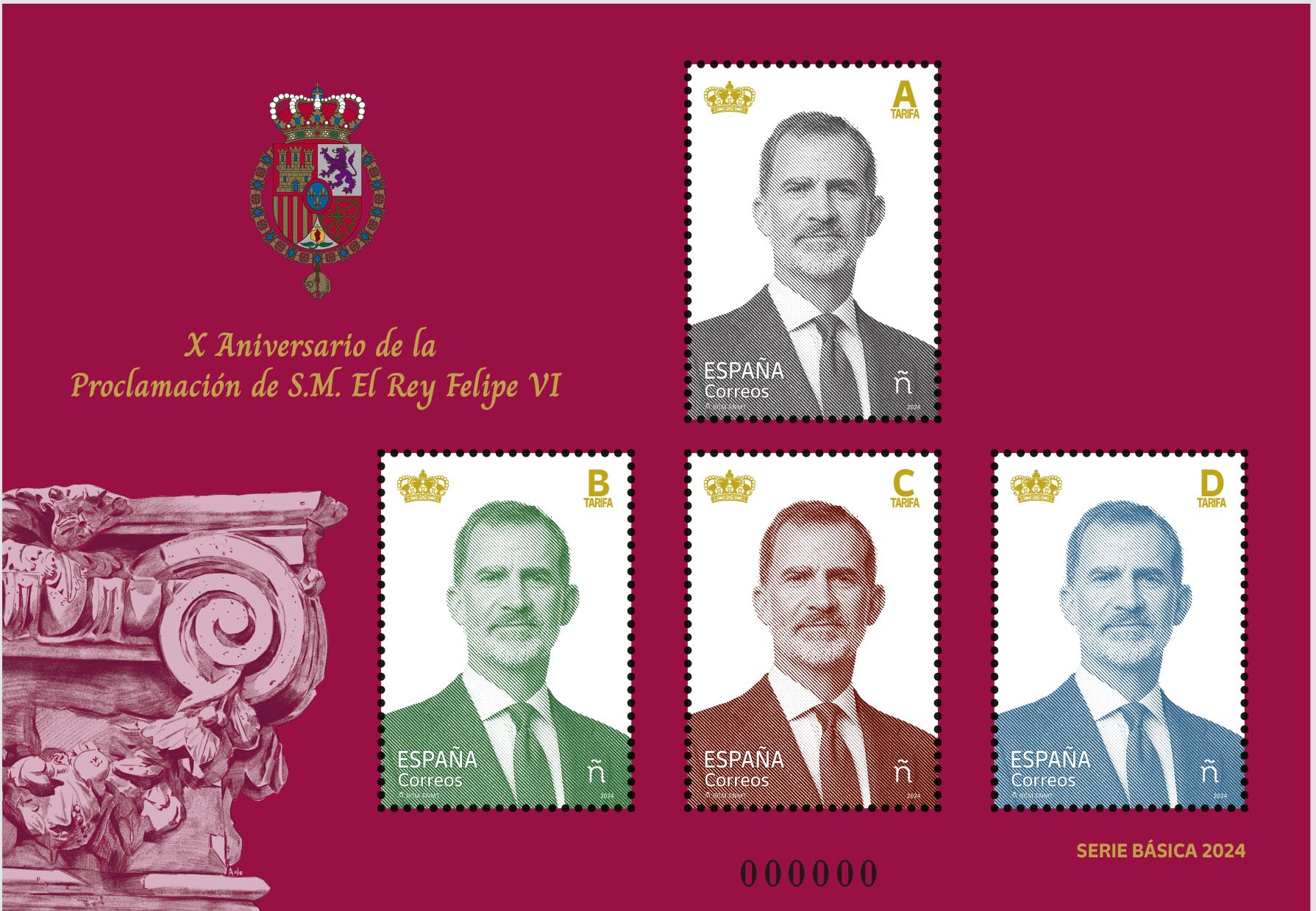 Correos emite un sello conmemorativo con motivo del X aniversario de la proclamación de S.M. el rey Felipe VI