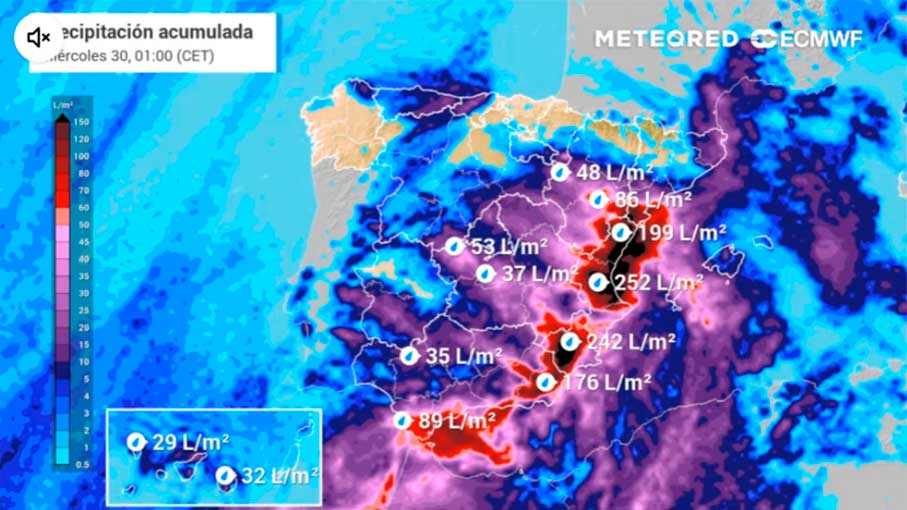 Una de las tormentas más fuertes de la DANA apunta a Valencia y Castellón entre esta tarde y esta noche según Meteored