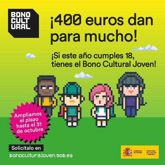 El plazo para solicitar el Bono Cultural Joven se amplía hasta el 31 de octubre