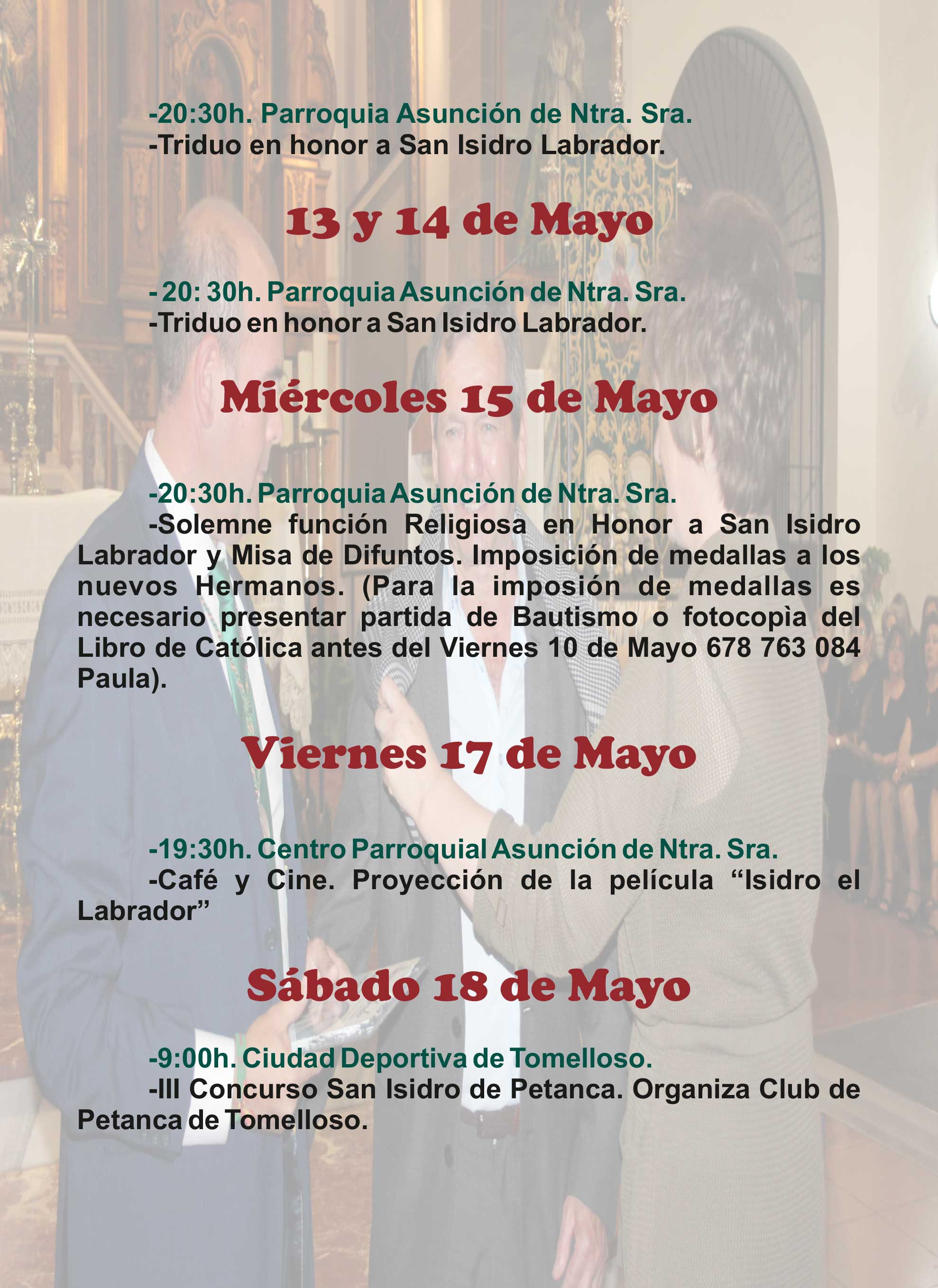 Programa de Actos de San Isidro