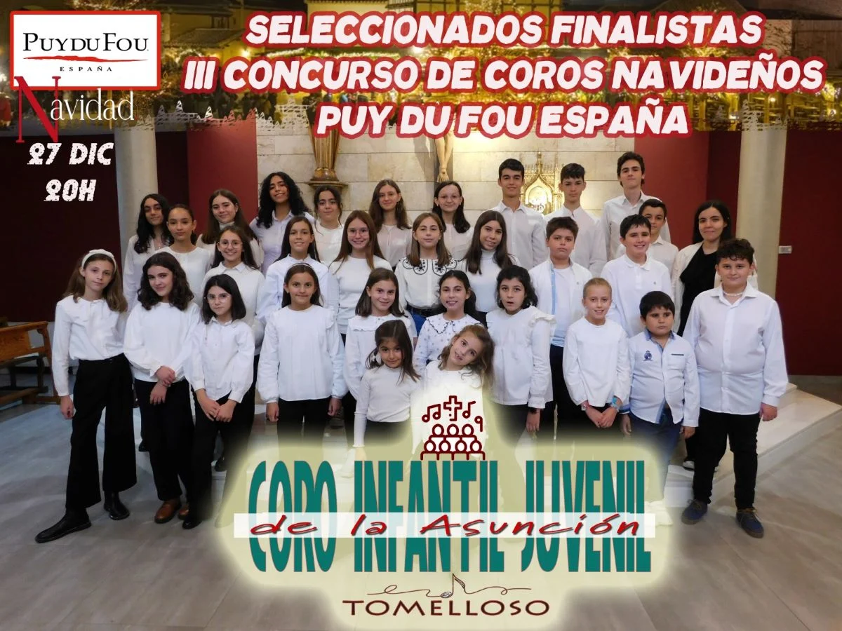 El Coro Infantil Juvenil de la Asunción de Tomelloso seleccionado para la final del concurso de coros navideños de Puy du Fou España