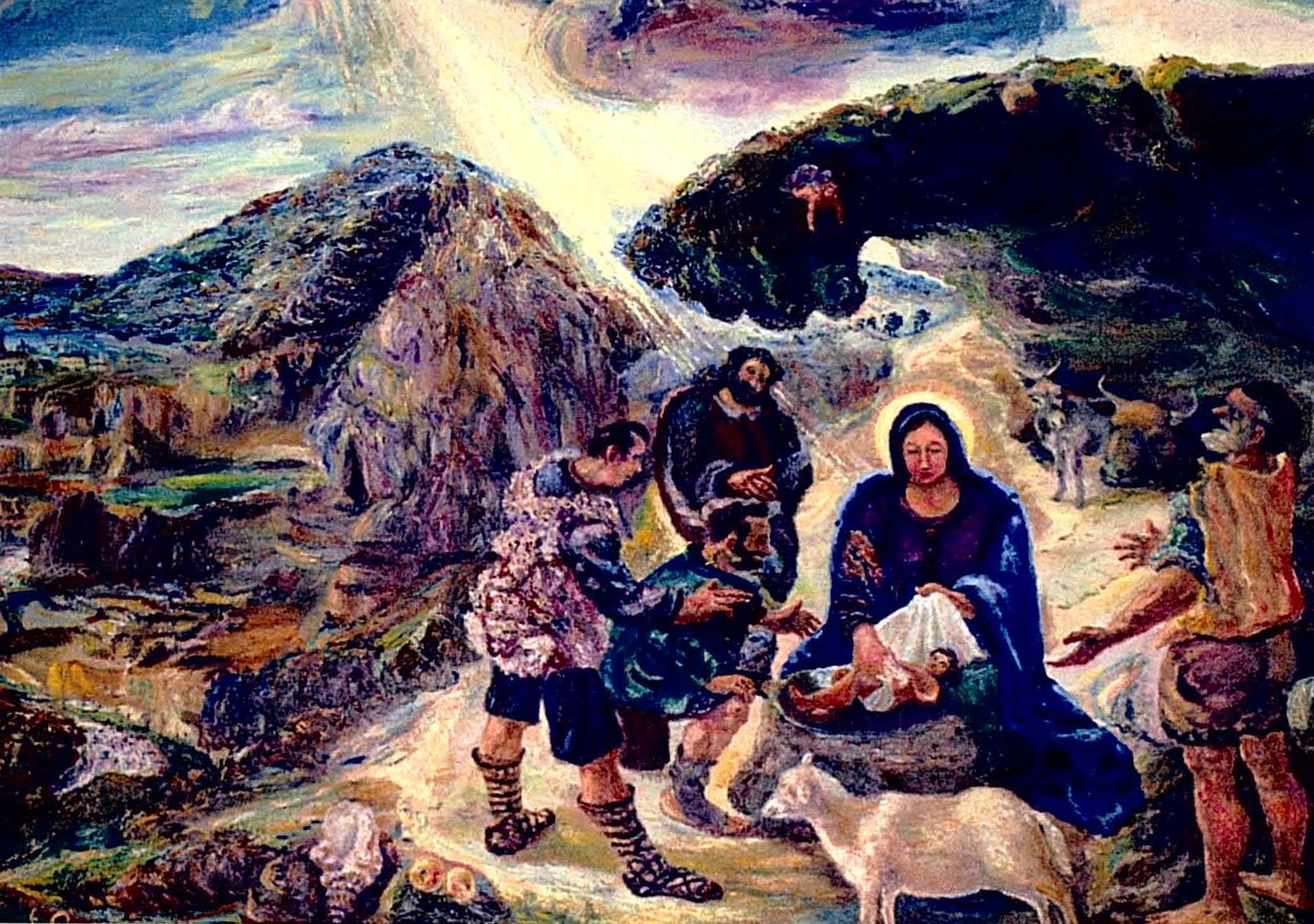 Con “El Nacimiento de Jesús” de Francisco Carretero, el alcalde de Tomelloso, Javier Navarro, felicita las fiestas a los vecinos de la localidad