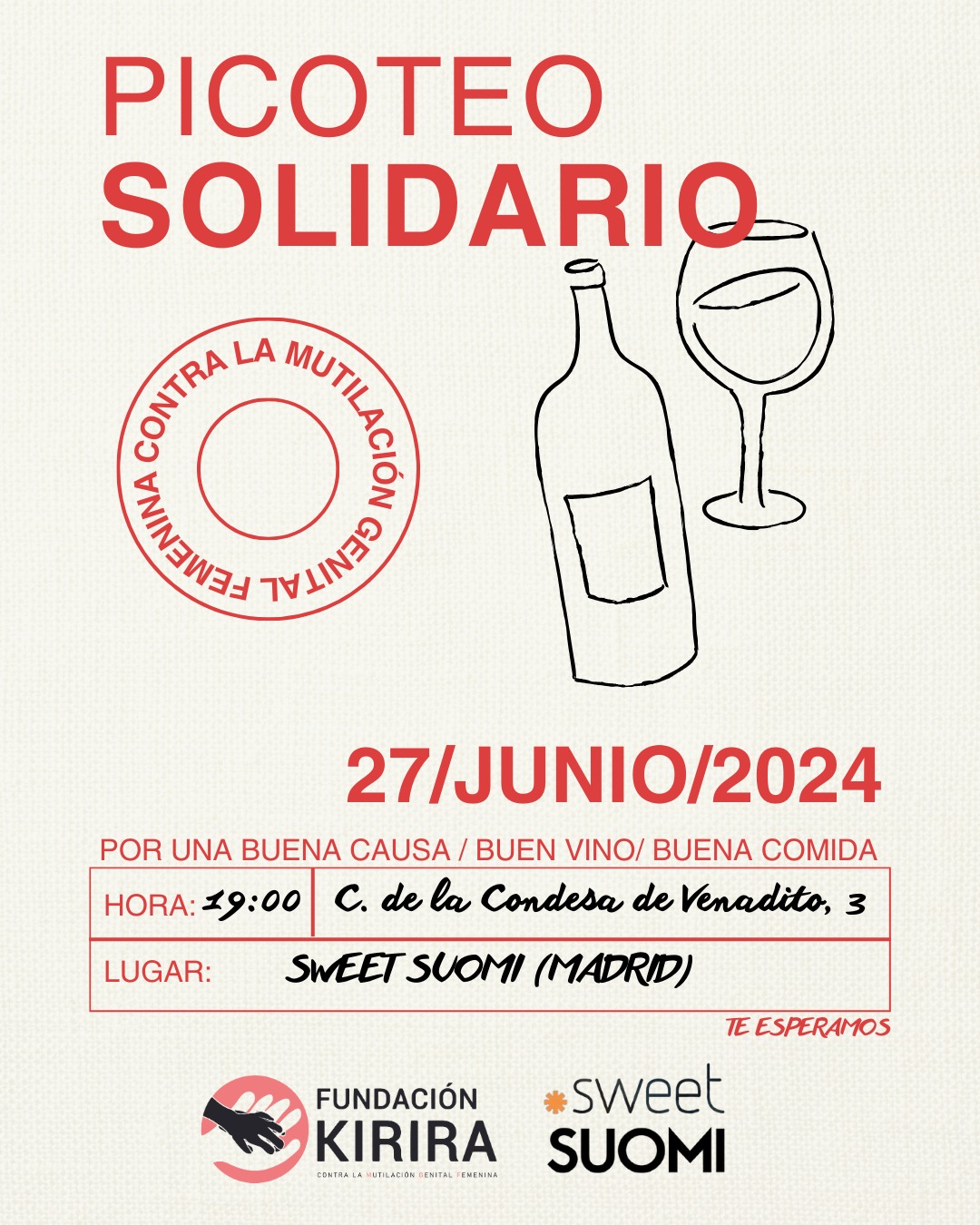 Fundación Kirira dará a conocer toda su labor en un Picoteo Solidario este 27 de junio