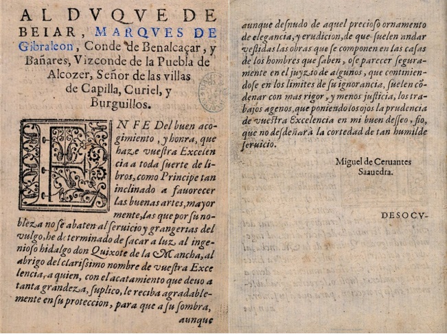 El motivo de la dedicatoria del Quijote de 1605 al duque de Béjar, pudiera estar cerca