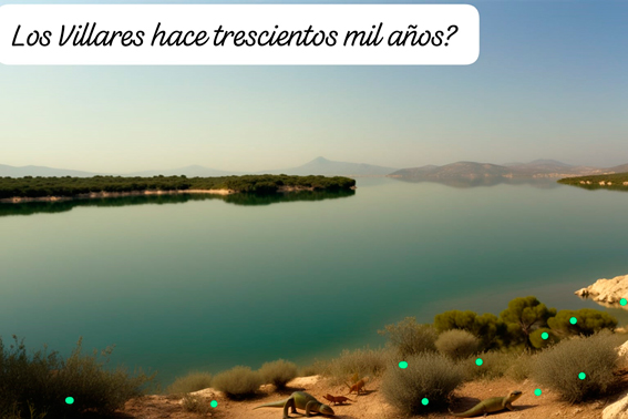 El Yacimiento Paleontológico junto a las Lagunas “La Colgada” y “Laguna del Rey”, pequeño y petrificado “Jardín” de fósiles (l). Reproducción imaginaria del yacimiento