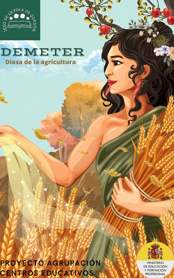 DEMETER, diosa de la agricultura, representada por el IESO La Pola de Gordon