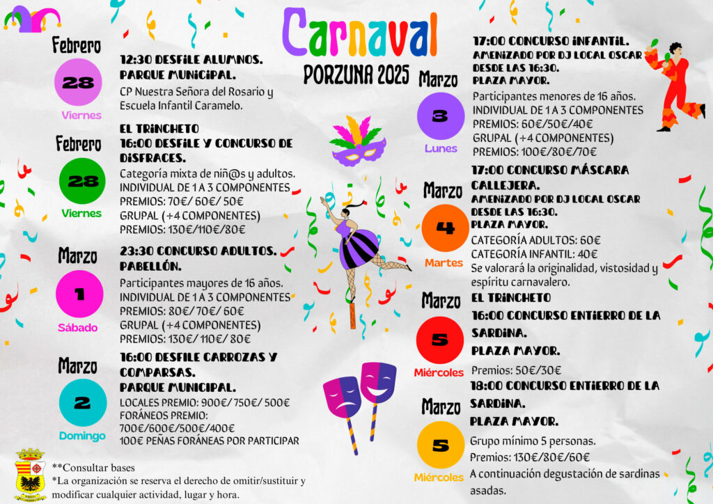 Programación del Carnaval en Porzuna