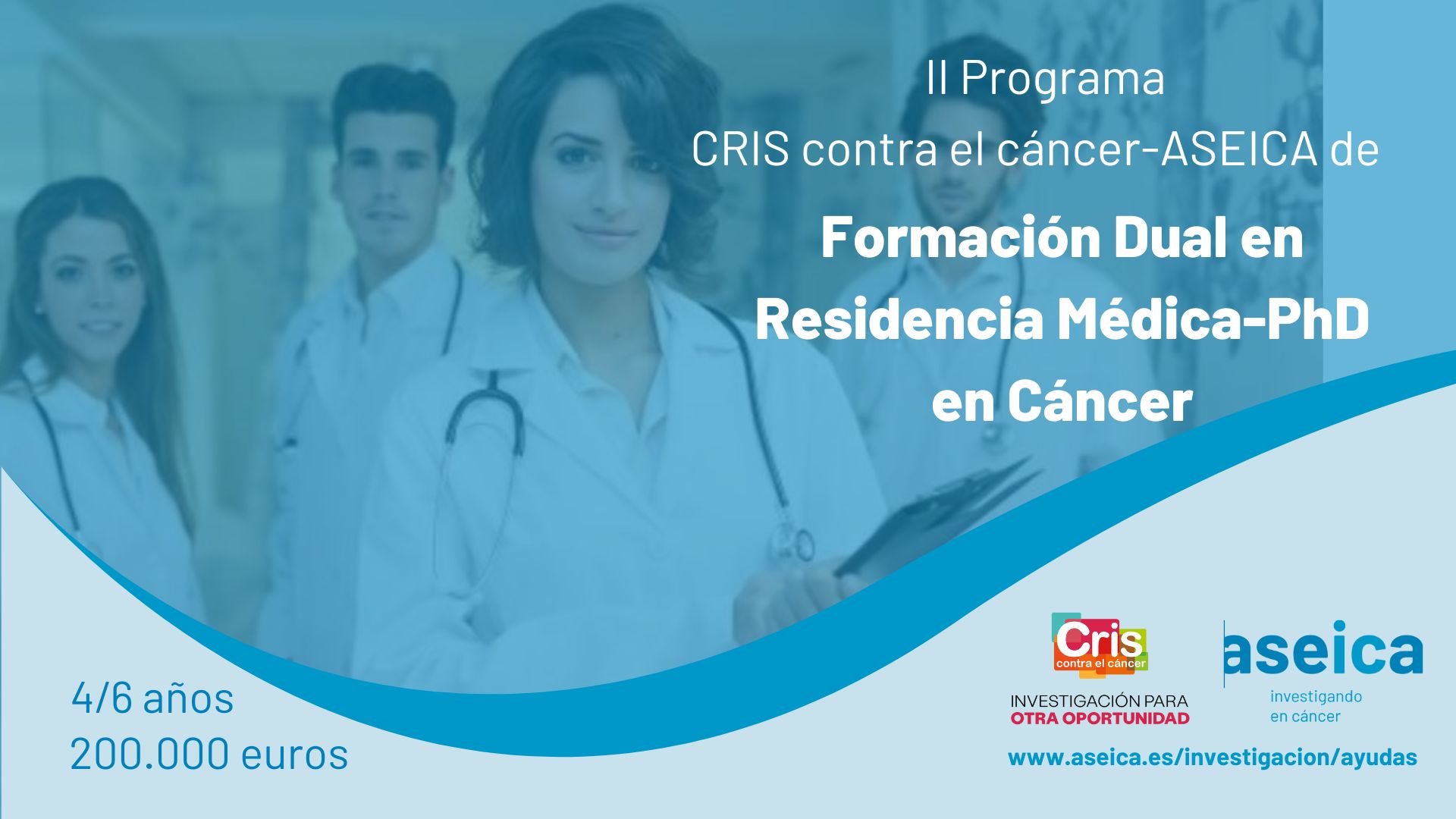 ASEICA y la Fundación CRIS contra el cáncer lanzan una ayuda de 200.000 euros para formar a personal médico en investigación sobre cáncer