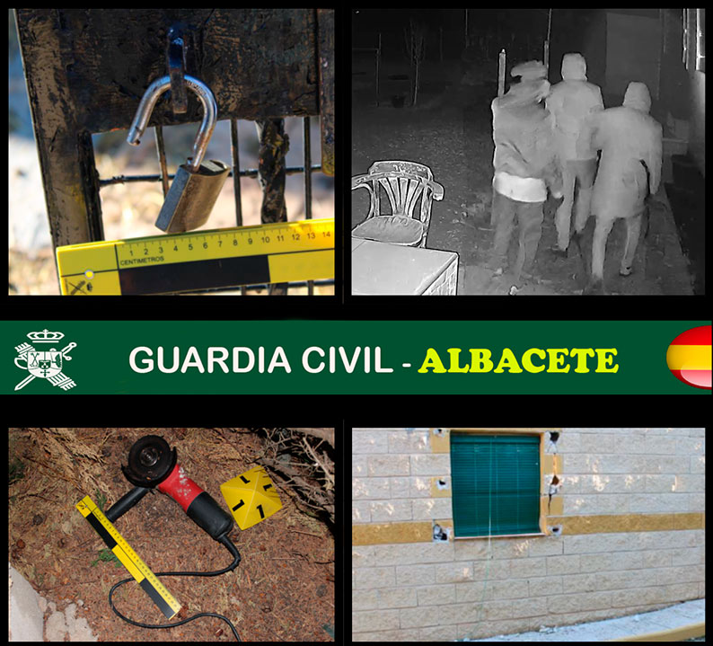 La Guardia Civil de Albacete detiene a cinco personas por su participación en más de 20 robos en parcelas y casas de campo